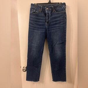High Waisted Button Fly OG Straight Ankle Jeans